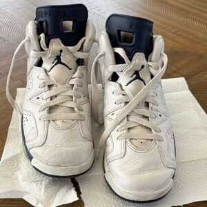 Jordan Kids Navy and White Sneakers